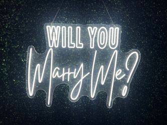 Proposal neon sign will you marry me