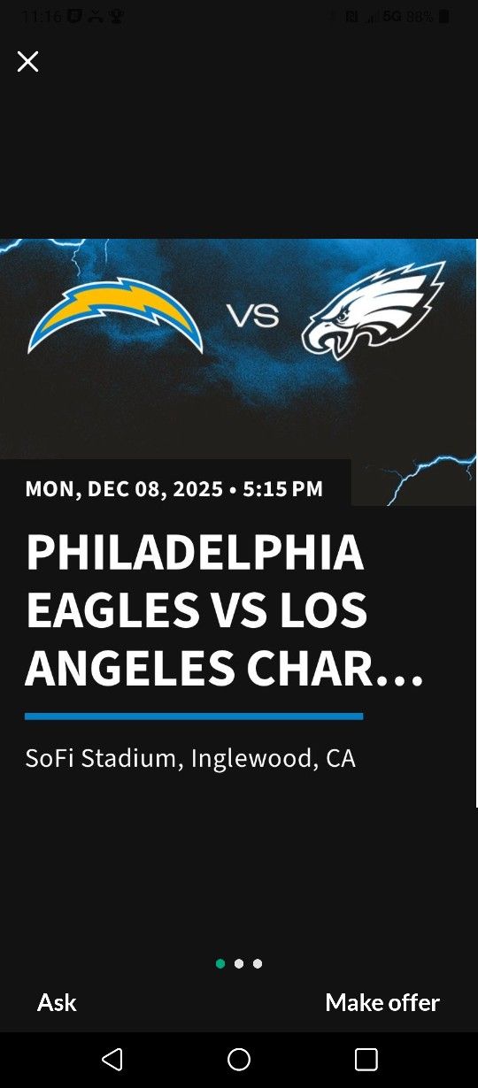 4 Tickets, Section 227, Row 13, Seats 7,8,9,10