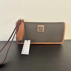 Dooney and Bourke Dark Brown Kirby Tatum Wristlet