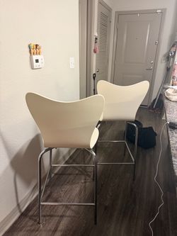 White Bar Stools Set of 2
