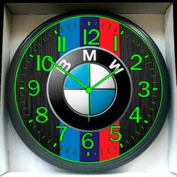BMW M5 3 7 X5 Series Garage Shop Glow In The Dark Wall Clock New!