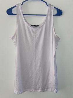White Scoop Neck Tank Top SZ XL