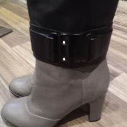 Karl Lagerfield Leather Boots Size 39