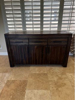 Acacia wood sideboard