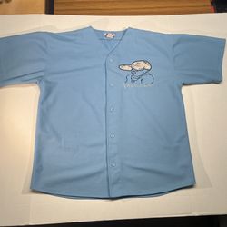 AIR Gear Platinum Button Down Vintage Jersey Style Blue Mens Size XL