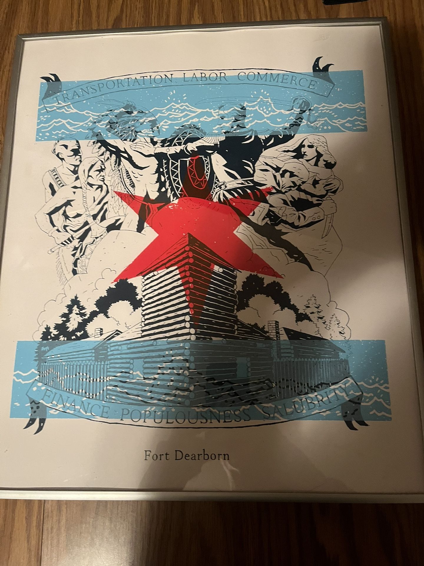 The World’s Columbian Exposition & Fort Dearborn Aluminum Framed Art Work 16x19