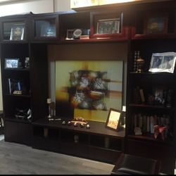 Real Wood 3-Piece Wall Unit / Entertainment Center - PRICED TO SELL