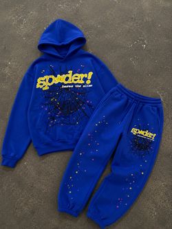 Sp5der Young Thug Blue Tracksuit Set