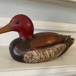 Wooden Duck Hand Carved And Signed 1984