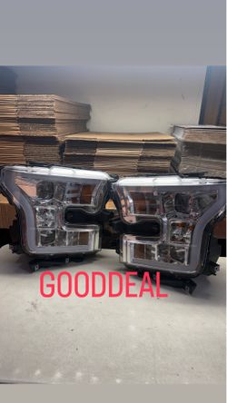 2015-2017 Chrome Dual Square white led bar Projector Headlights For Ford F150 f-150 head light lamp