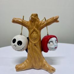 The Nightmare Before Christmas Jack & Sally Tree Ceramic Salt & Pepper Shakers