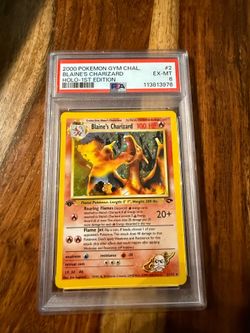 Blaine's Charizard 1st edition holographic gym challenge 2/132 - Psa grade 6