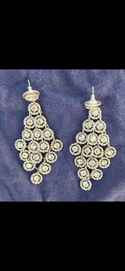 Gold Rhinestone Chandelier Drop Earrings
