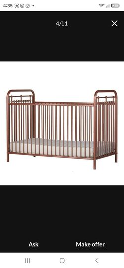 Little Seeds  Rose Gold Metal Crib