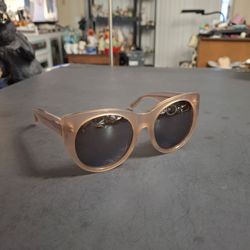 Raen Optics Durante Sunglasses Rose Translucent Frame W/Brown Precision Lenses NO SCRATCHES Vintage 60's Cat Eye Shape