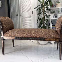 Vintage French Style Scroll Arm Bench