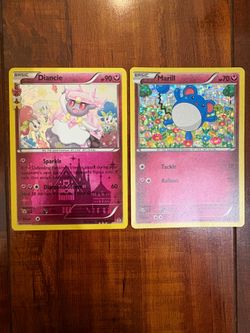 Pokemon Diancie RC22/RC32 & Marill 10/12 Holo Lot of 2 MP/LP