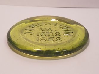 Vintage Hand-Blown Green Glass Colonial Collectable from Jamestown - 1958 - $5 OBO!