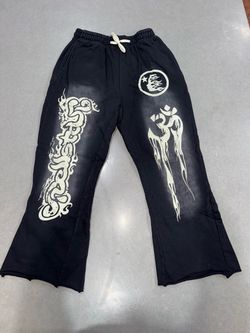 Black hellstar Flare Sweatpants