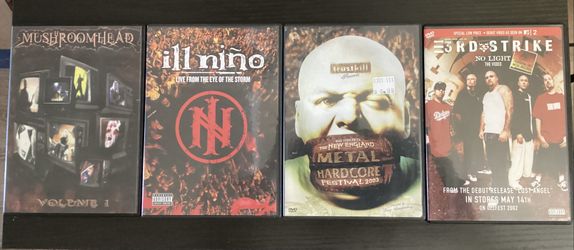 4 Metal DVDs Mushroomhead Ill Niño Trustkill Hardcore Concert 3rd Strike Lot