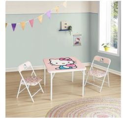 Hello Kitty Kids' 3-Piece Table and Chairs Set, Pink