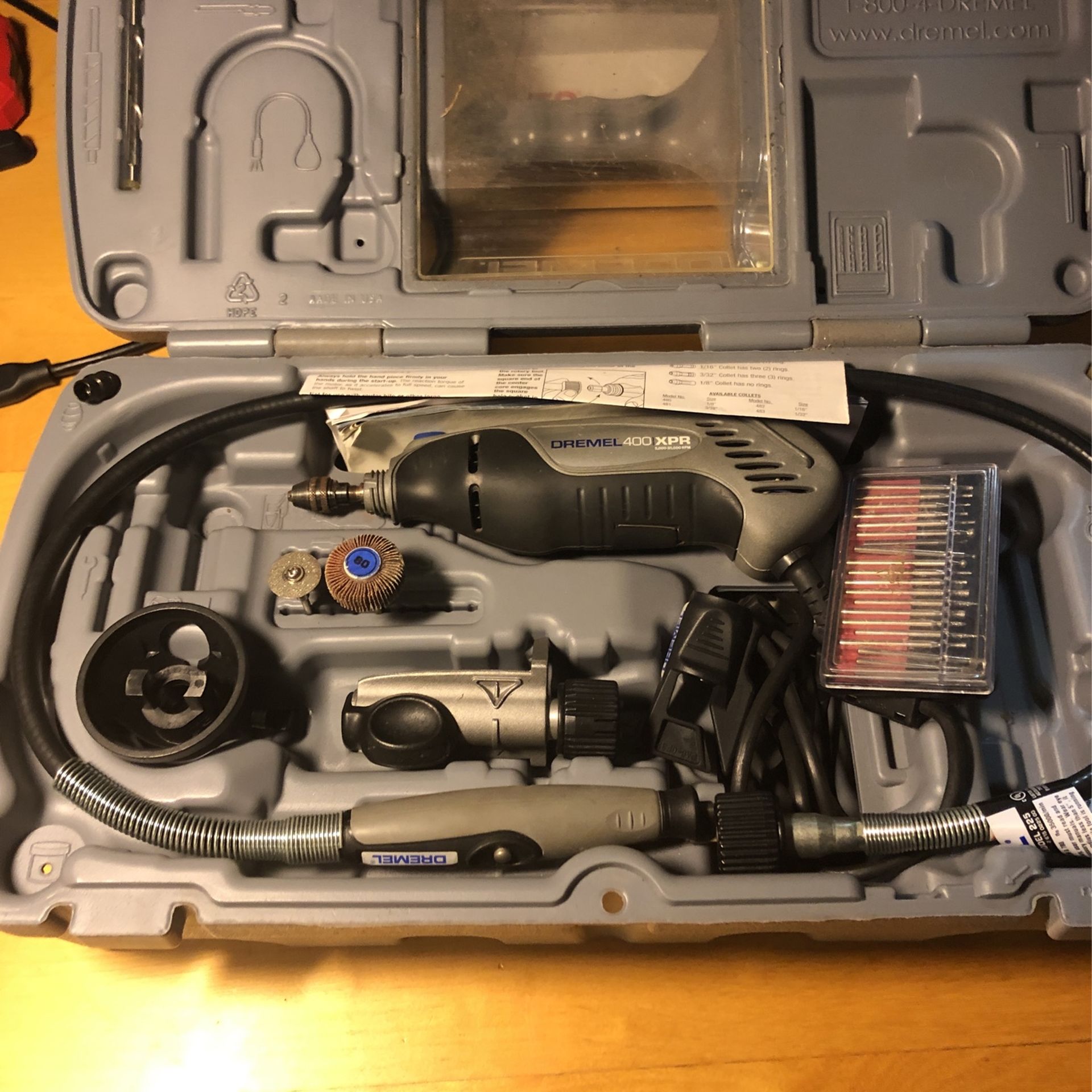 Dremel 400 XPR Rotary Tool W/Box & Flex Shaft Tool Some Accessories for