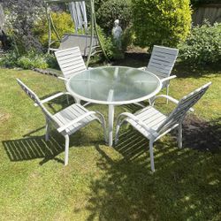 Glass Top Patio Table With Four Chairs