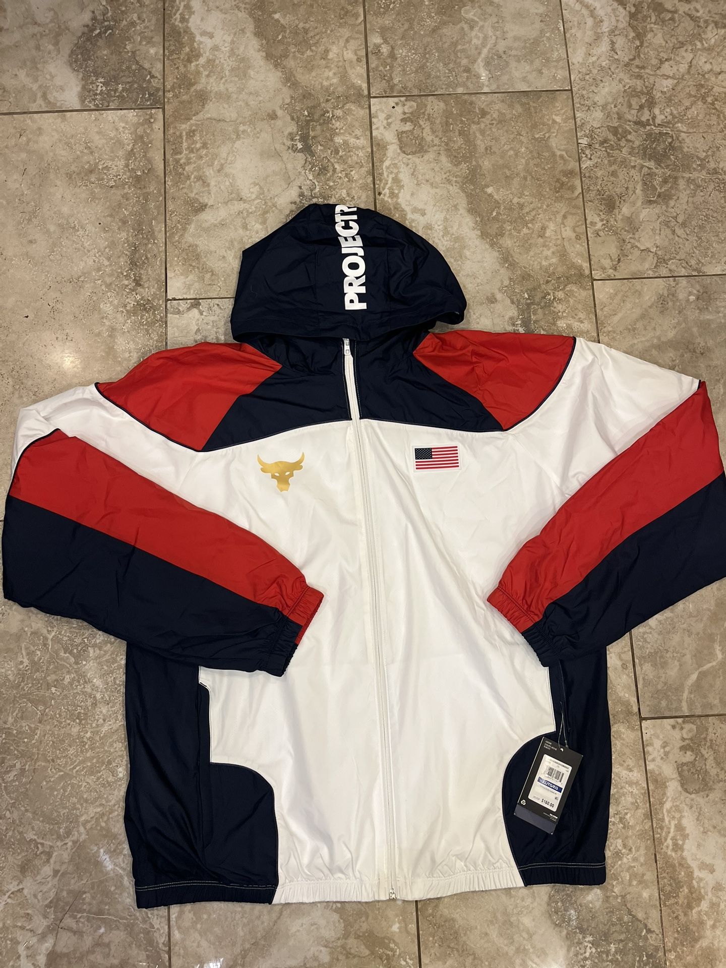 Under Armour X 2020 Project Rock Team USA Full Zip Hooded Jacket Men’s Sz XL retail $160