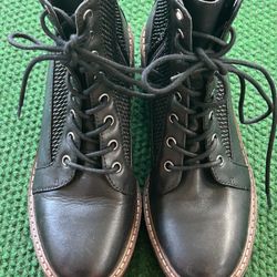 ALEX MARIE black combat style boots- size 6 New without box