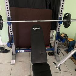 260 pounds Olympic weight Olympic bar Olympic Court curling bar dumbbell rack with 210s two fifteens 220s 225 230s 235 and 240s+ some extras and a sta