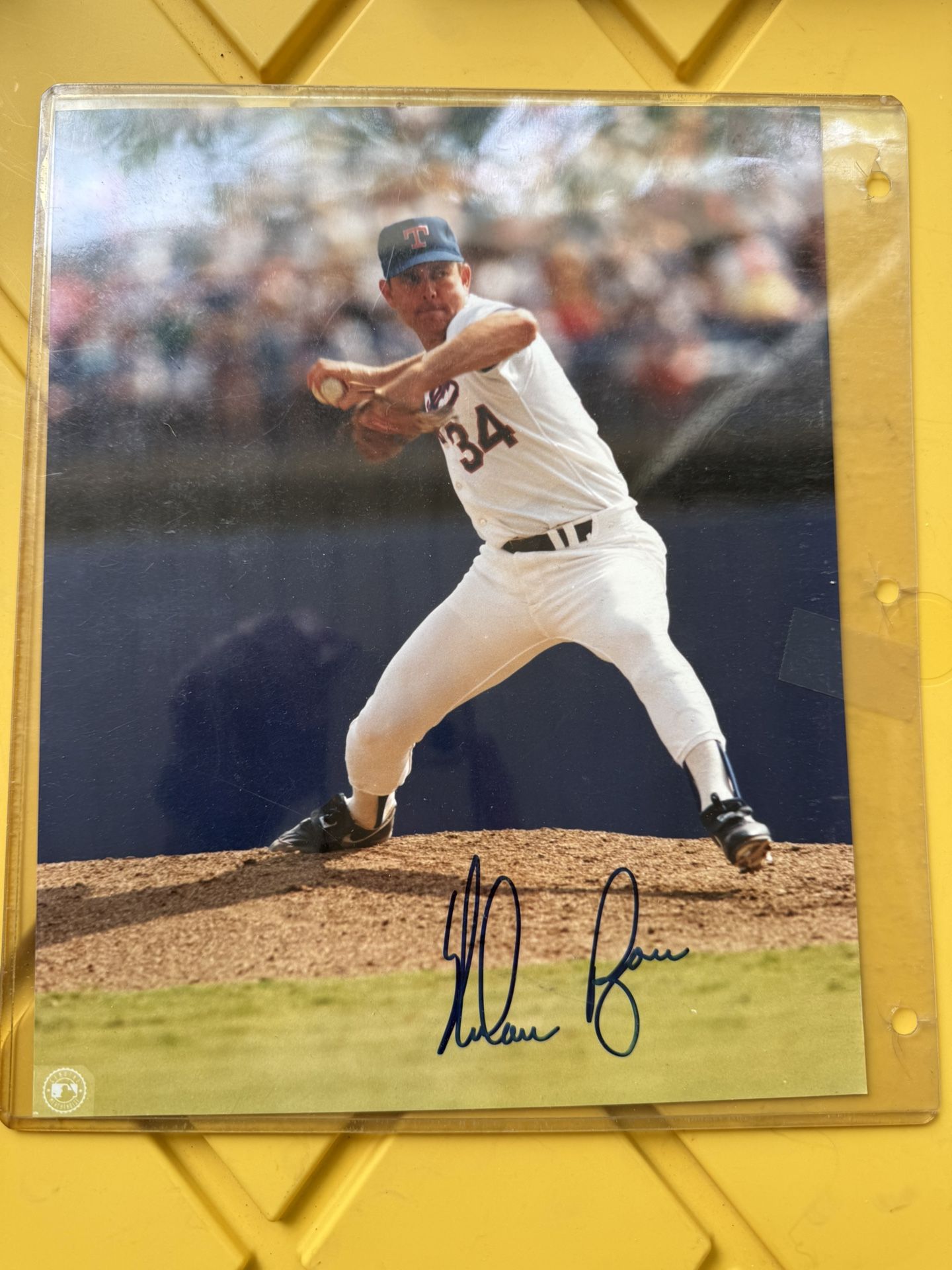 Nolan Ryan Signed Baseball Photo
