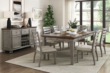 Brand New Dining Set features large storage drawers