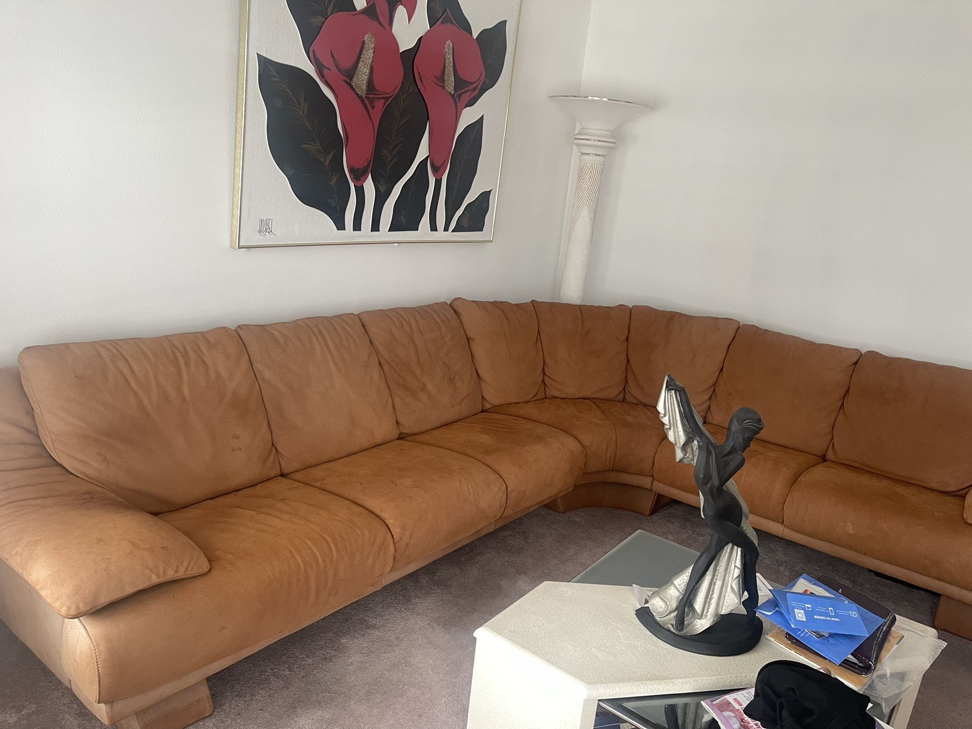 Contemporary Real Italian Leather Sofa