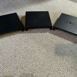 Three monitor risers