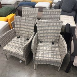 Set of 4 Patio Rattan Arm Dining Chair Sofa Furniture(no with cushion)