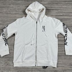 White and black Chrome heart hoodie