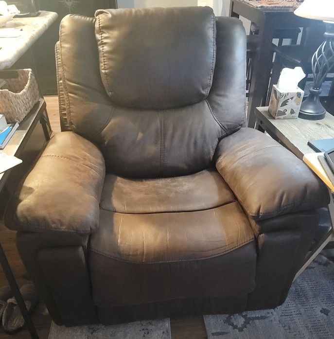 Rustic Brown Recliner Chair