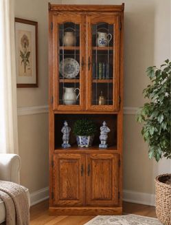 Vintage Solid Wood Hutch / Microwave Cabinet