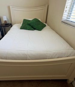 White Wood Queen Bed Frame
