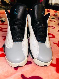 Nike Air Jordan 13 XIII Retro BG Barons 414574 115 Sz 4.5Y White Teal Kid Youth