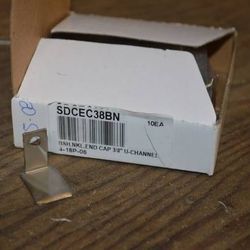 (8) CRL Brushed Nickel End Caps 3/8" U-Channel - (for shower glass) 