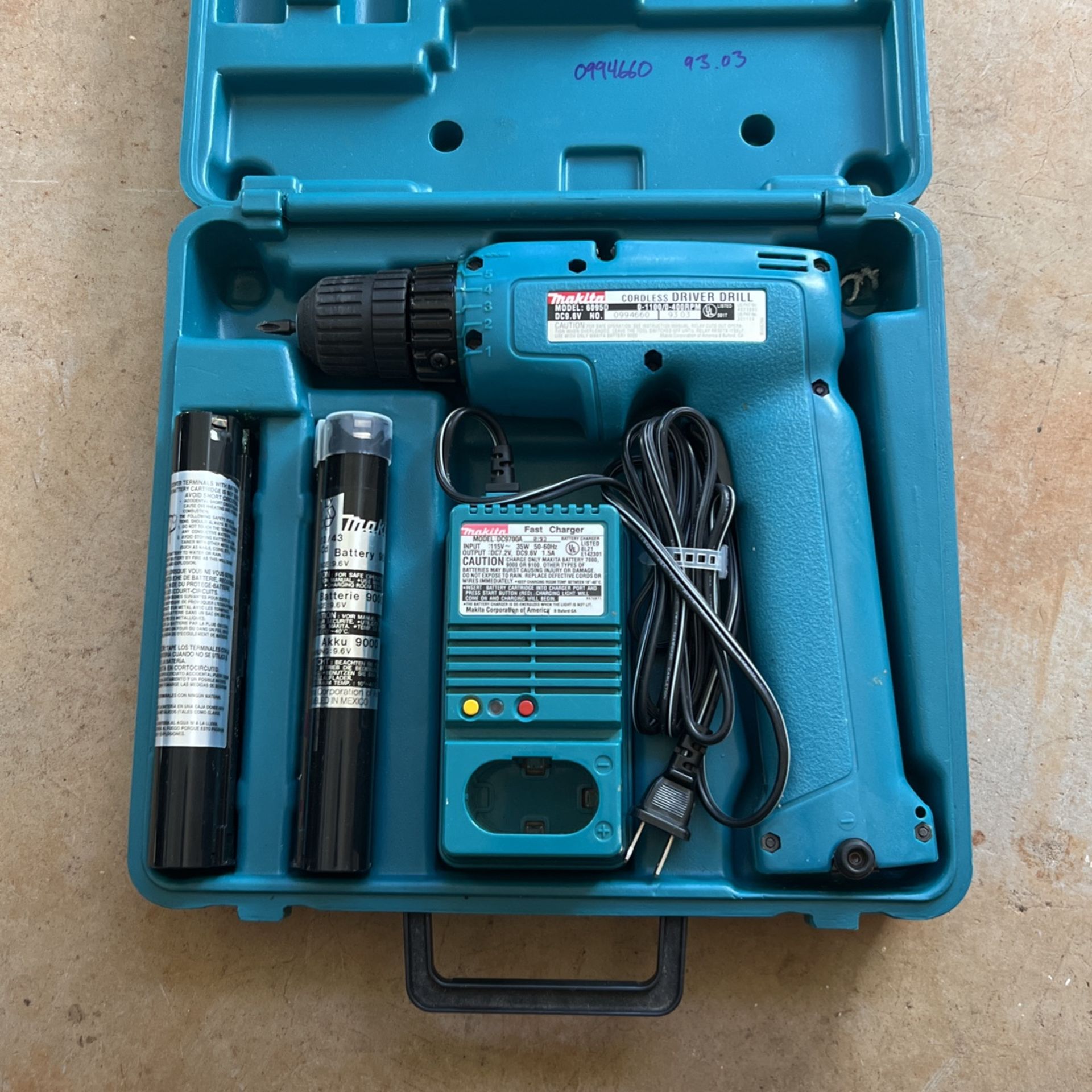Makita Cordless Drill Driver 9.6volt