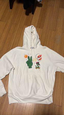 White Graphic Pullover Hoodie