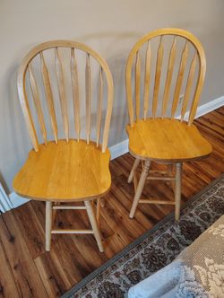 Oak Bar Stool Set Of 2