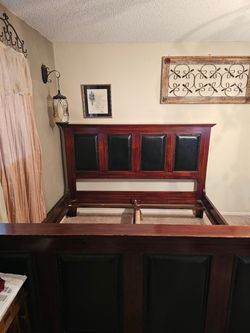 King Bed Frame with Upholstered Headboard and Footboard