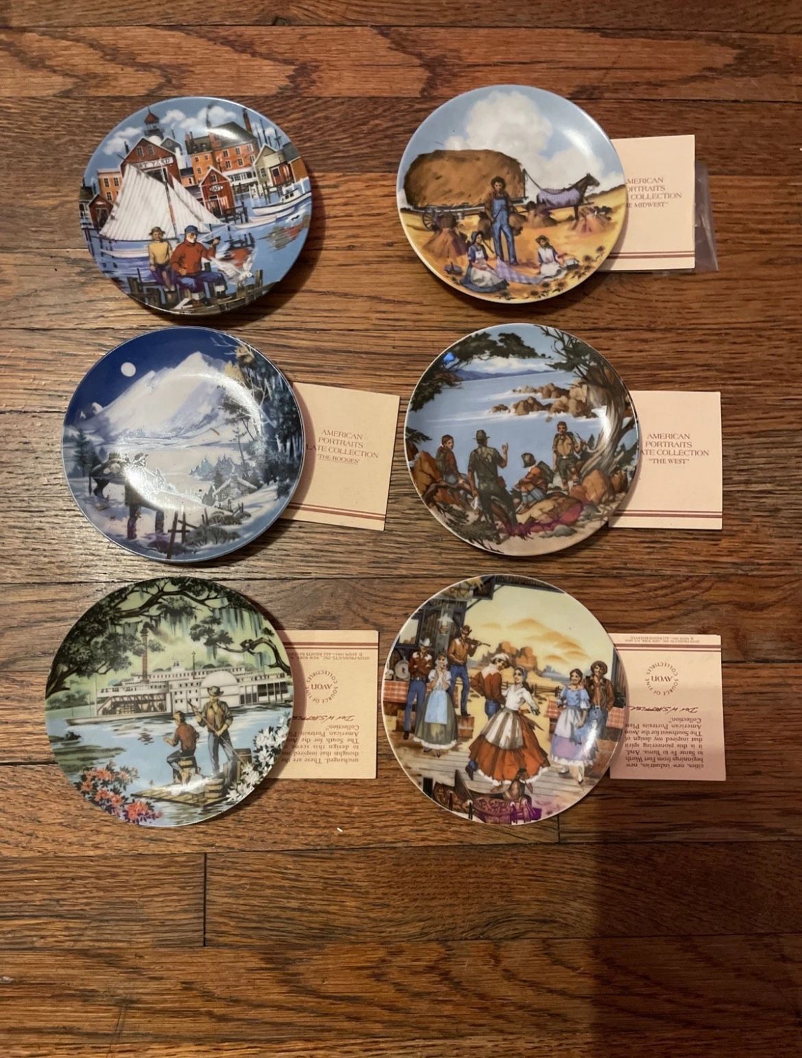 Avon Set of 6 Sorhwest Collection Collector Plates In Original Box Vintage 1984
