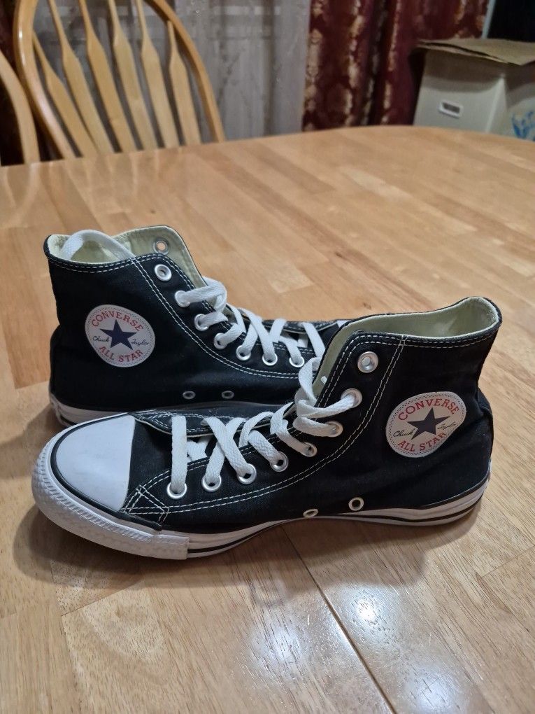 Black Woman's All Star Converse High Cut Rubber Shoes 9.5