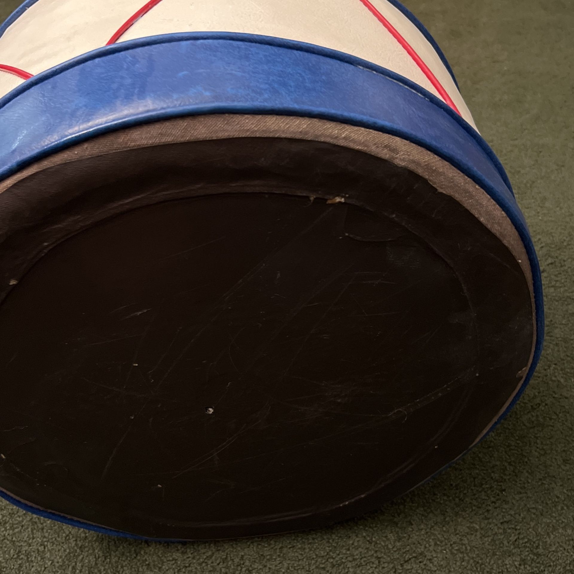 Vintage Babcock Americana Ottoman Mid Century Modern Eagle With Flag Drum Style