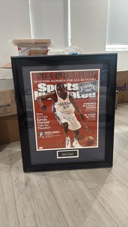 🏀 Kevin Durant Signed Sports Illustrated Framed Display – Oklahoma City Thunder #35