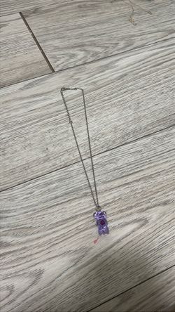 Cute purple bear necklace